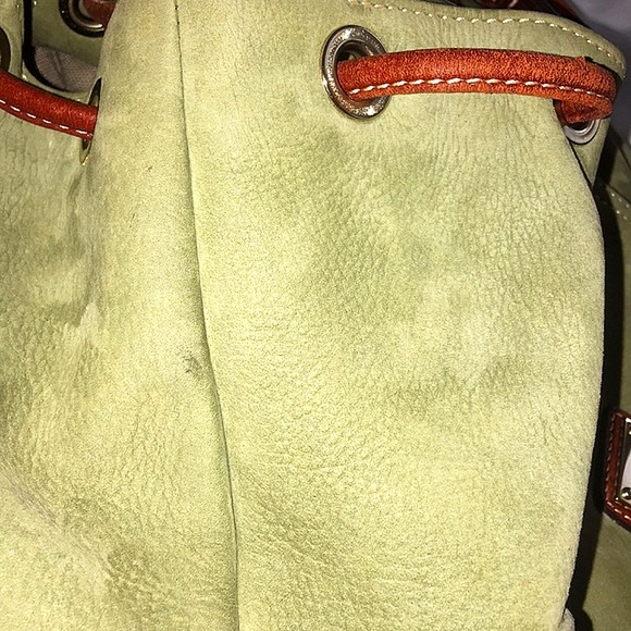 DOONEY & BOURKE Green Nubuck Leather Backpack EUC VINTAGE Y2K AUTHENTIC - Picture 14 of 16